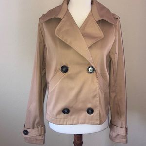 NWT Shinestar Tan Peacoat Style Lightweight Jacket - Size Medium